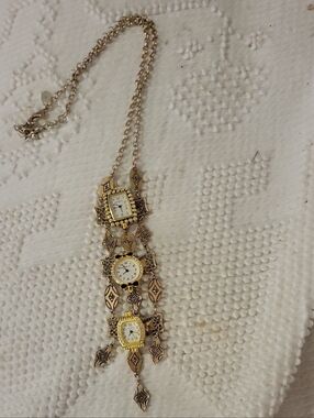 Handmade Necklace With 3 Watches On Chico Necklace - 34"